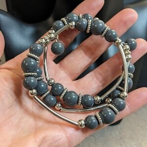 Vintage Gray and Silver Cuff‎